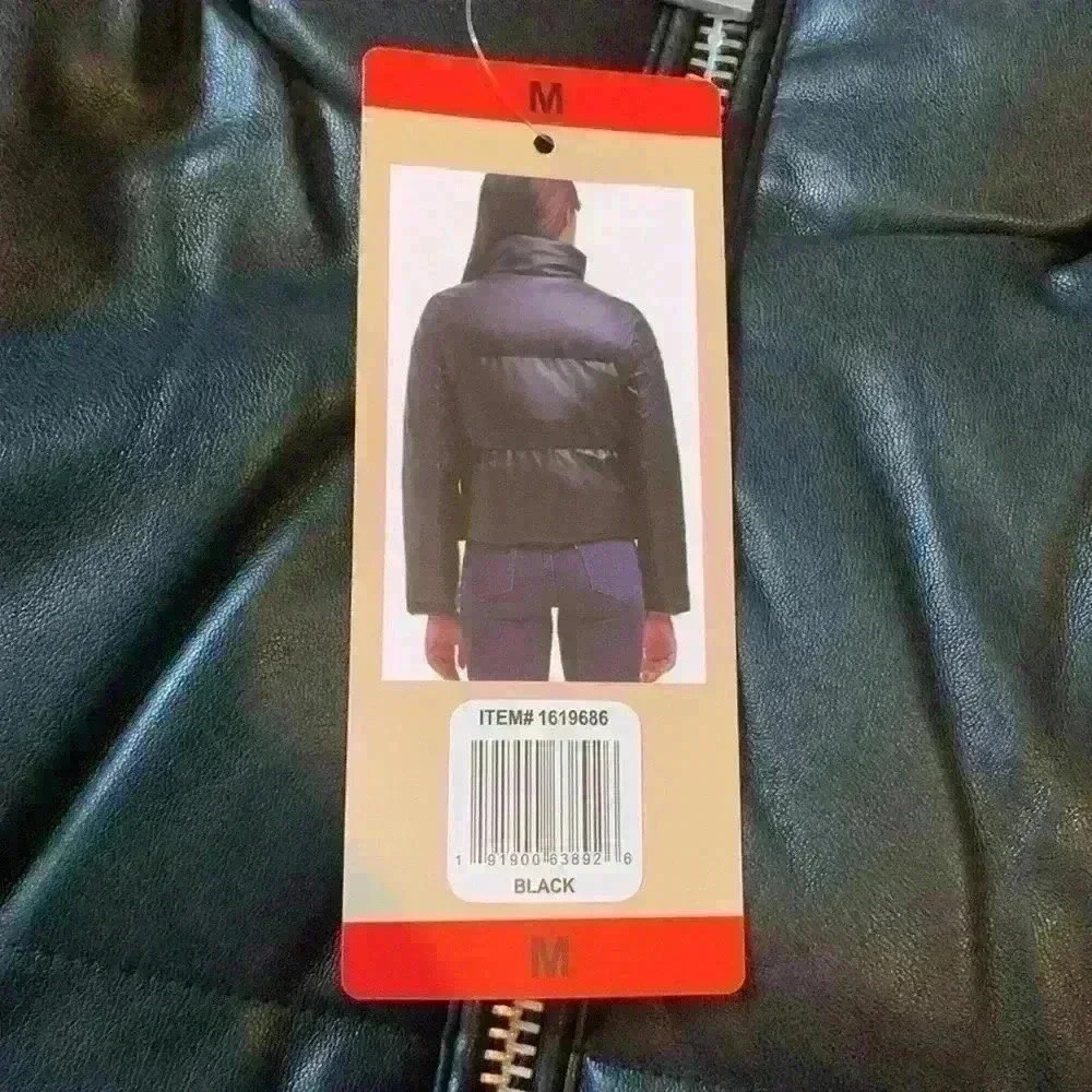 Faux leather puffer coat - Picture 2 of 3
